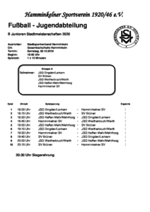 Spielplan B-Jugend 2020 – BW Dingden